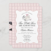 Pink Gingham Preppy Ghost Twins Baby shower Kaart (Voorkant / Achterkant)