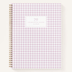 Pink Gingham, Preppy & Pastel esthetiek Notitieboek