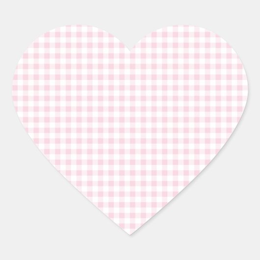 Pink Gingham Pset Hart Sticker (Voorkant)