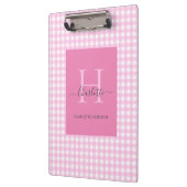 Pink Gingham Pset Pattern Cute Personalized Klembord (Links)