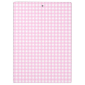 Pink Gingham Pset Pattern Cute Personalized Klembord (Achterkant)