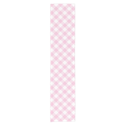 Pink Gingham Pset Pattern Korte Tafelloper (Voorkant)
