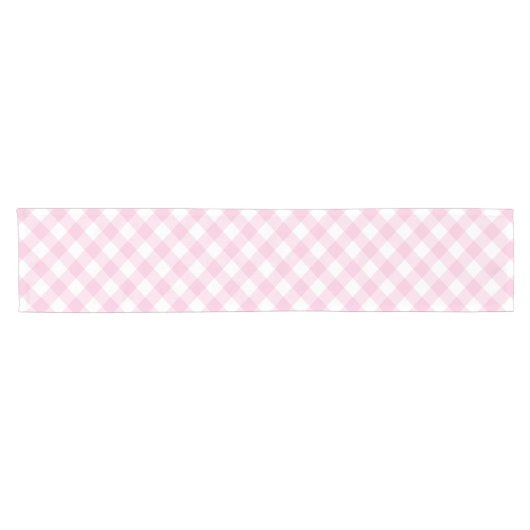 Pink Gingham Pset Pattern Korte Tafelloper (Horizontaal)