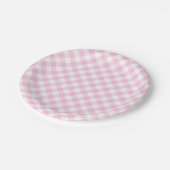 Pink Gingham Pset Pattern Papieren Bordje (Gekanteld)