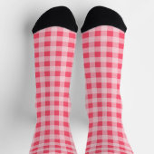 Pink Gingham Pset Pattern Socks Sokken (Top)