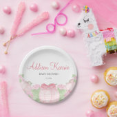 Pink Gingham Pumpkin Baby shower BORDEN Papieren Bordje (Feest)