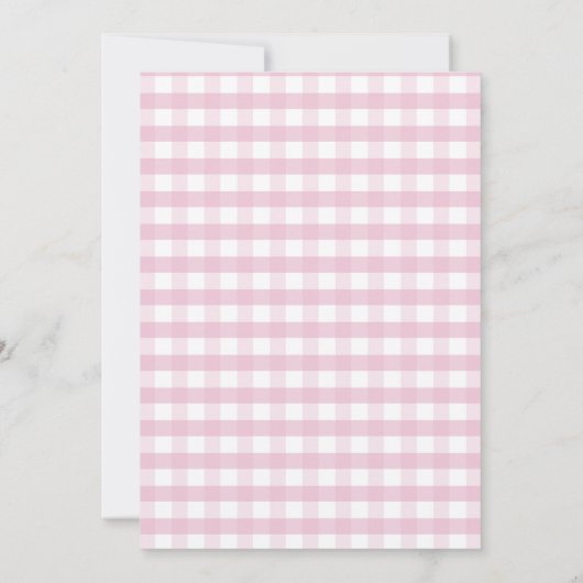 Pink Gingham Pumpkin Brews & Luiers Baby shower Kaart (Achterkant)