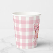 Pink Gingham Pumpkin gebonden met een boog Papieren Bekers (Rechts)
