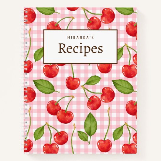 Pink Gingham & Red Cherry Picknick Recept Boek (Voorkant)