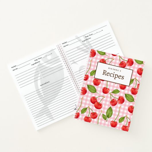 Pink Gingham & Red Cherry Picknick Recept Boek (Binnen)