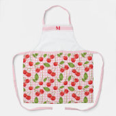 Pink Gingham & Red Cherry Picknick Schort (Voorkant)