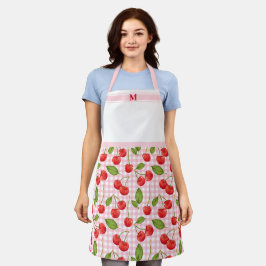 Pink Gingham & Red Cherry Picknick Schort