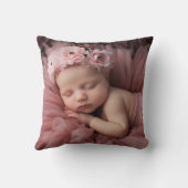 Pink Gingham Rocking Horse Baby Girl Geboortekusse Kussen (Achterkant)