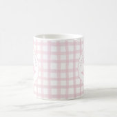 Pink Gingham Rocking Horse Baby shower Coffee Mok (Center)