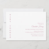 Pink Gingham Rocking Horse Baby shower Uitnodiging (Achterkant)