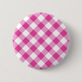 Pink Gingham Ronde Button 5,7 Cm