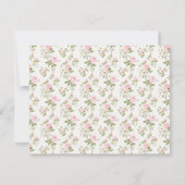 Pink Gingham & Roos Floral Baby Note Kaart (Achterkant)