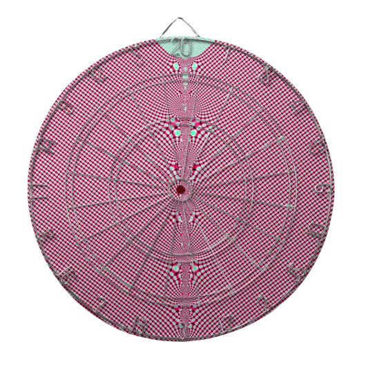 Pink Gingham Shirt Fractal Dartbord (Voorkant)