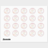 Pink Gingham Silly Goose Baby Shower Ronde Sticker (Vel)