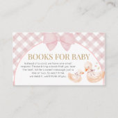 Pink Gingham Silly Goose Shower Books for Baby Informatiekaartje (Voorkant)