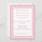 Pink Gingham Sip and See Bunting Baby Invitation Kaart (Achterkant)