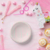 Pink Gingham Spring Birthday Party Papieren Kommen (Feest)