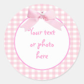 Pink Gingham Sticker (Voorkant)