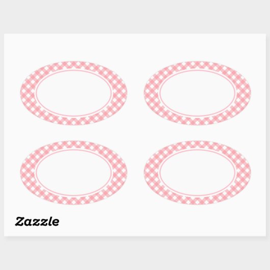Pink Gingham Stickers (Vel)