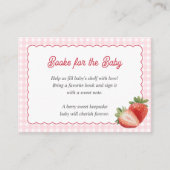 Pink Gingham Strawberry-Books for Baby Cards Informatiekaartje (Voorkant)