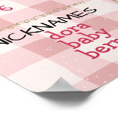 Pink Gingham Strawberry First Birthday Milestone  Poster (Hoek)