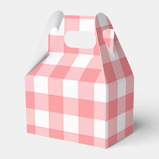 Pink Gingham Strawberry Verjaardag Bedankdoosjes (Achterkant)