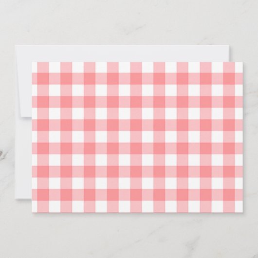 Pink Gingham Strawberry Verjaardag Bedankt Card Kaart (Achterkant)