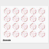 Pink Gingham Strawberry Verjaardag Ronde Sticker (Vel)