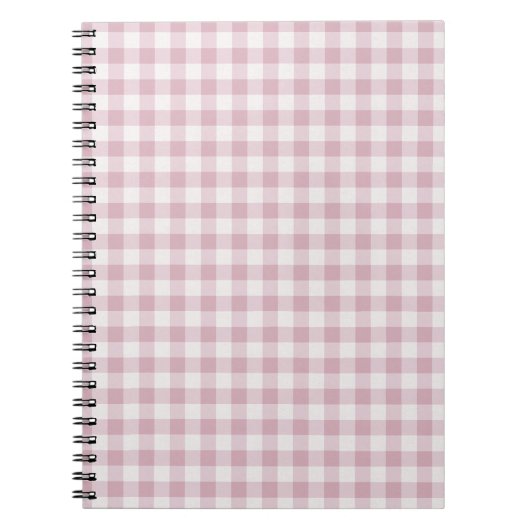 Pink Gingham Stripes Notitieboek (Voorkant)