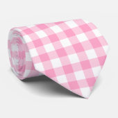 Pink Gingham Stropdas (Opgerold)