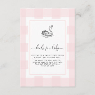 Pink Gingham Swan Books Verzoek invoegen Kaart
