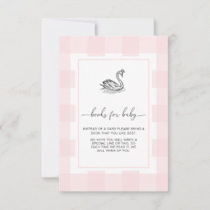 Pink Gingham Swan Books Verzoek invoegen Kaart