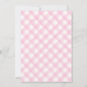 Pink Gingham Sweet Cutie Pie Verjaardag Uitnodigin Kaart (Achterkant)
