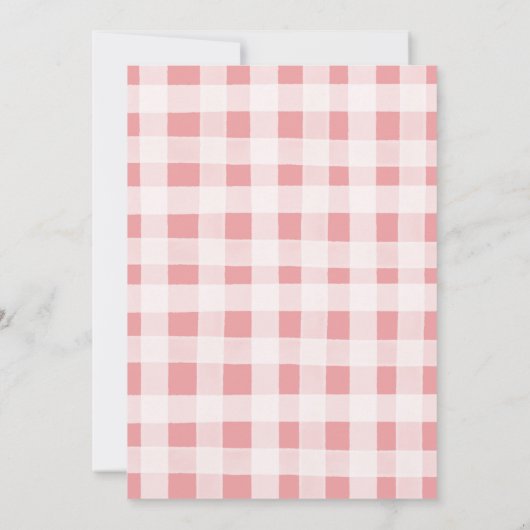 Pink Gingham Sweet Pumpkin Baby shower Kaart (Achterkant)