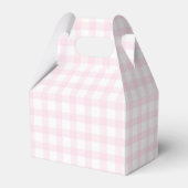Pink Gingham Teddy Bear Beary First Birthday Bedankdoosjes (Achterkant)
