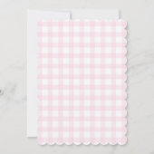 Pink Gingham Teddy Bear Beary First Birthday Kaart (Achterkant)