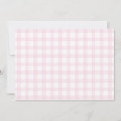 Pink Gingham Teddy Bear Beary First Birthday Photo Bedankkaart (Achterkant)
