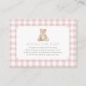Pink Gingham Teddy Bear Books for Baby Informatiekaartje (Voorkant)