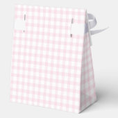 Pink Gingham Teddy Bear Neutral Baby Shower Bedankdoosjes (Achterkant)