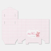 Pink Gingham Teddy Bear Neutral Baby Shower Bedankdoosjes (Ongevouwen)