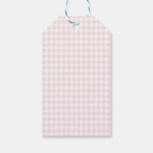 Pink Gingham Teddy Bear Neutral Baby Shower Cadeaulabel (Achterkant)