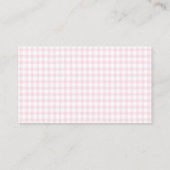 Pink Gingham Teddy Bear Neutral Baby Shower Informatiekaartje (Achterkant)