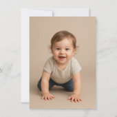 Pink Gingham Teddy Bear Neutral Baby Shower Kaart (Achterkant)