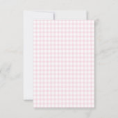 Pink Gingham Teddy Bear Neutral Baby Shower Kaart (Achterkant)