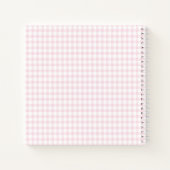 Pink Gingham Teddy Bear Neutral Baby Shower Notitieboek (Achterkant)